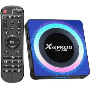 Android TV Box,X13 Android 13.0 4GB RAM 32GB ROM RK3528 Quad-Core 64bit Cortex-A53 Mali 450 MP2 GPU Support 8K 3D 1080P 2.4/5.0GHz WiFi BT5.0 10/100M Ethernet DLNA HDMI 2.0 H.265 Smart TV Box (PNN Tech, neuf)
