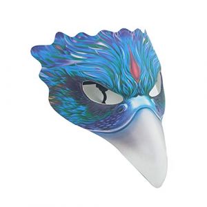 NewL Demi-masque d'Halloween en forme d'animal 3D pour bal masqué - Costume de costumade pour homme et femme (aigle bleu) (NewL, neuf)