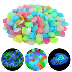 Ulikey 200 Pcs Pierre Lumineuse, Galet Lumineux Cailloux Artificiels Pierres Décoratives dans la Nuit pour Jardin Extérieur Aquarium Passerelles Piscine Chemin Pelouse Cour (Multicolore) (HALOROMAN  ETRADE, neuf)