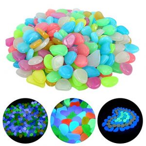 Ulikey 200 Pcs Pierre Lumineuse, Galet Lumineux Cailloux Artificiels Pierres Décoratives dans la Nuit pour Jardin Extérieur Aquarium Passerelles Piscine Chemin Pelouse Cour (Multicolore) (Ulikey, neuf)