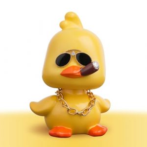KIAYOO Figurine Canard Jaune,Bobbleheads Resine de Voiture,Décorations du Tableau de Bord,Jouets Voiture Intérieur,Auto Accessoires Ornement Bobble Head Cadeau d'anniversaire, de Noël, de Nouvel an (KIAYOO, neuf)