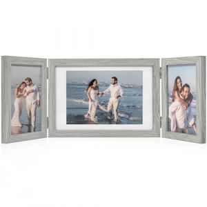 Afuly Cadre Photo Collage En Bois Gris 3 Images Pour Photos 13 X 18 Et 10 X 15 Cadre Photo DéCoratif Rustique Multiple Cadeau Pour La Famille (Afuly Art EU, neuf)