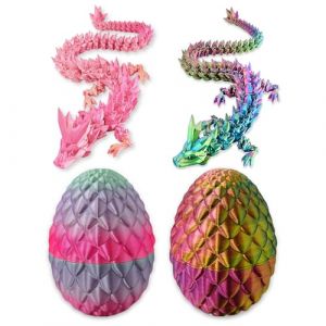 Guador Lot de 2 &oelig;ufs de Dragon imprim&eacute;s en 3D avec Dragons, &oelig;ufs de Dragon myst&eacute;rieux dans l'&oelig;uf, Figurines Surprise P&acirc;ques d&eacute;coration d'int&eacute;rieur (Guador, neuf)