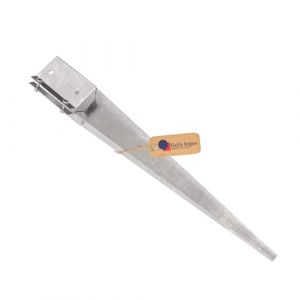 GeZu Impex R&eacute;glable Support de poteau &agrave; enfoncer 100 x 100 x 750 mm Pieu de sol galvanis&eacute; Lot de 4 &agrave; chaud Ancrage Support de poteau de cl&ocirc;ture Pieu &agrave; enfoncer pince (GeZu Impex, neuf)