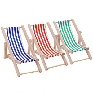 Cobee Dollhouse Mini Chaise Pliante, 3 Pcs Miniature en Bois Chaise de Plage Maison de Poupée Chaise Longue Maison de Poupée Meubles Décor Mini Jardin Accessoires Party Favor pour Intérieur Extérieur (Liige, neuf)