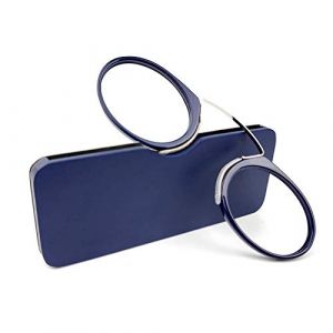 KoKoBin Lentilles de lecture unisexes Aide visuelle compacte Mini Nose Clip Lunettes de lecture sans branches Antid&eacute;rapantes Aide &agrave; la lecture - Toujours &agrave; port&eacute;e de main (bleu, 1, diopters) (Hime Tech, neuf)
