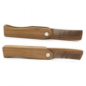 VICASKY 1 Peigne À Barbe Portable Brosse À Cheveux Peigne À Barbe Pliable Peigne À Barbe Pour Hommes Peigne À Barbe En Bois Peigne De Voyage Peigne À Cheveux En Bûche (Belicious Helper, neuf)