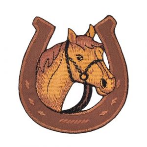 &Eacute;cusson en fer &agrave; cheval &agrave; repasser ou &agrave; coudre - Thermocollant - Pour v&ecirc;tements - Brod&eacute; - Thermocollant - Pour v&ecirc;tements - Dimensions : 7,0 x 7,7 cm (BP BRAUNERT PATCHES, neuf)