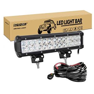 RIGIDON 30 cm 72W LED Light Barre avec Faisceau de Câblage kit, 12 Pouces 12V 24V Barres d'éclairage, Lumineuse Lampe pour Offroad Véhicules Voiture camions 4x4,6000K Rampe de Phare (Sanyue-EU, neuf)