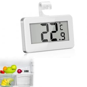 Jinpojun Thermomètre Numérique Mini pour Réfrigérateur, Thermomètre étanche, Thermometre Frigo Digital pour Congélateur avec Crochet, Écran Acl Facile À Lire, Idéal pour Maison et Bureau (BL uk shop, neuf)