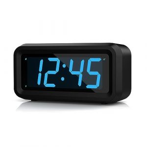KWANWA Réveil Numérique à Piles, Horloge Avec Luminosité Réglable, Snooze, 12/24H, Non Ticking, Gros Chiffres Pour Enfants et Adultes (EJIA-EU, neuf)
