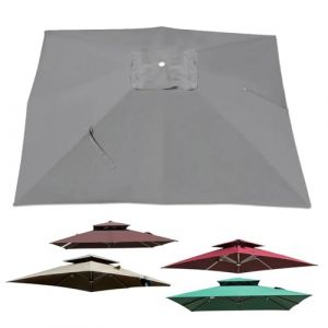 AGKANVCVNT Housse De Rechange pour Parasol Auvent De Rechange 250x250cm 300x300cm Toile De Rechange De Parasol Carr&eacute; pour Terrasse/Jardin/Piscine, Polyester Anti UV 30+(Grey,300x300cm(10x10ft)) (NiuDun Store, neuf)