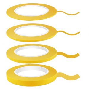 Xyvor 4 Rouleaux Ruban De Masquage Peinture 1.5/3/6/12 mm X 50 M Ruban Masquage Peinture, Ruban Vinyle Pour Masquage De Pr&eacute;cision, Adhesif De Masquage Peintures pour Voiture Bricolage Artisanat Dor&eacute; (ruifankai, neuf)