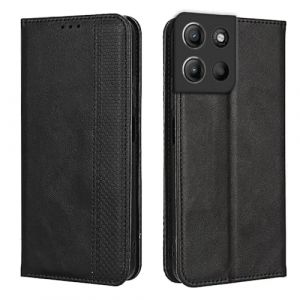 EASSGU Coque pour Motorola Moto g15 / Motorola Moto g15 Power (6.72" inches), Etui Flip Folio en Cuir PU avec Interrupteur Magn&eacute;tique, [3 Fentes pour Cartes] [1 Portefeuille] Housse - Le Noir (EASSGU, neuf)