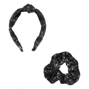 Ensemble bandeau et chouchou avec squelettes chauve-souris d'Halloween, Chauve-souris d'Halloween 2 pièces, 1 Count (Pack of 2) (Bixem, neuf)