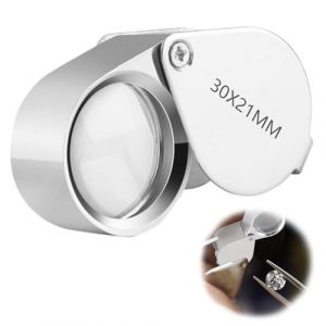 Loupe Bijoutier, Loupe de Bijoutier Portable 30X, Loupe Horloger, Loupe de Poche en Acier Inoxydable, Loupe de Poche Pliable, pour Bijoux, Pièces de Monnaie, Timbres, Reconnaissance de Monnaie (RedOceansM, neuf)