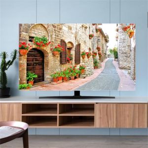 Hixingo Housse pour TV, Paysage Housse de Protection T&eacute;l&eacute;vision Housse Protection &Eacute;cran TV &Eacute;lastique Housse T&eacute;l&eacute;vision Anti Poussi&egrave;re Respirant Housse &Eacute;cran TV Lavable (45-48inch,B&acirc;timent) (Hixin, neuf)
