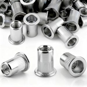 qjuwhua 60 Pi&egrave;ces Ecrou A Sertir M8 Insert M8 x18mm &Eacute;crou &agrave; Riveter Filet&eacute; &agrave; T&ecirc;Te Plate en Acier au Carbone Rivets Inserts Filet&eacute;s &Eacute;crous &agrave; Riveter Aveugle Rivets Filet&eacute; pour M&eacute;tal Plastique (QJWH, neuf)