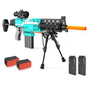 Pistolet Jouet électrique pour Nerf Gun Sniper, Blaster à Mousse Jouet Automatique à 3 Modes avec Lunette, avec Chargeur 2, 100 fléchettes (Haiyida, neuf)