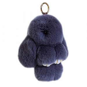 Doux Et Moelleux Lapin Porte - Clés Mignon En Peluche Lapin Porte - Cclés En Peluche Lapin Porte - Clés En Fausse Fourrure Porte - Clés Pompon Porte - Clés Décoration (Gris foncé (18 cm)) (J&J Studio, neuf)