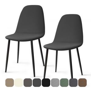 Housse de Chaise Scandinave 2 Pieces Universel Housses Chaise de Salle &agrave; Manger Lavable Extensible Couverture de Chaise Housse Chaise pour D&eacute;coration Salon Cuisine H&ocirc;tel (Gris Fonc&eacute;, 2 Pieces)-KC (Ballad, neuf)