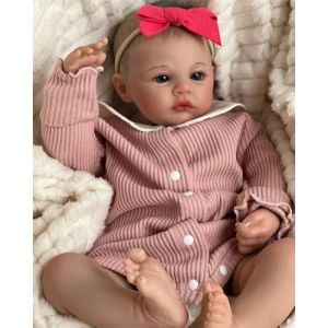 Scnbom 20pouces 50cm bébé Reborn Silicone poupée Fille Vrai Poupon Garcon Yeux Ouvert Enfant Toddler (FLOWER CHAN LIMITED, neuf)