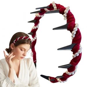 Bandeau de perle pour filles, filles en perle de filles - Casque d'onde | Bandons de dents de dents de perle Fashion Bandons de cheveux accessoires de cerceau pour femmes mari&eacute;es pour les filles pour (yunfua, neuf)