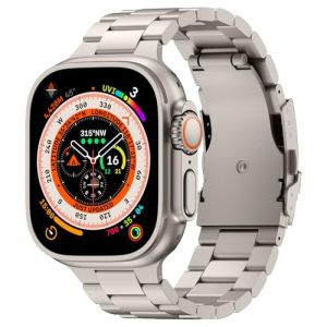 SEURE Bracelet de rechange en titane compatible avec Apple Watch Ultra 2/Ultra 49 mm, S&eacute;rie 10 46 mm, S&eacute;rie 9/8/7 45 mm, S&eacute;rie SE2/6/SE/5/4 44 mm, 3/2/1 42 mm, 49mm 46mm 45mm 44mm 42mm(Serie 3 2 1), (SEURE-WATCH, neuf)
