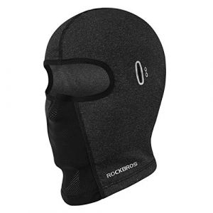 ROCKBROS Cagoule Polaire Homme Balaclava, Tour de Cou &agrave; Capuchon pour Myope Hiver Homme Femme Coupe-Vent Respirant &Eacute;lastique Thermique, Masque pour Moto V&eacute;lo Ski Running, Gris avec Trous de Lunettes (RockBrosbike, neuf)