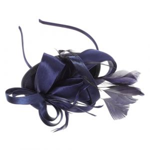 minkissy Accessoires De Cheveux Pour Femmes Bandeau De Mariage Fascinateurs Chapeau Bandeau En Satin Bleu Marine Décoration (Prettbeauty, neuf)