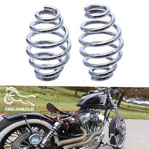 DREAMIZER 3" Ressorts de Si&egrave;ge Solo de Moto, Ressort de Montage de Selle de Moto pour Sportster XL883 1200 Softail Dyna(Chrome) (DREAM AUTOPARTS, neuf)