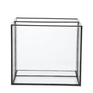 jojofuny Bo&icirc;te de Rangement Cosm&eacute;tique en Verre et Laiton Noir, Organiseur &agrave; Deux Compartiments, Multifonction pour Bijoux et Accessoires, Plateau &Eacute;l&eacute;gant pour Bureau et Salle de Bain, 1 (Merlun, neuf)