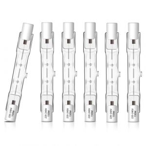 Caldarax Lot de 6 R7S Ampoule Halogene 78mm 150W 230V Dimmable, Halogène R7s Linéaire Blanc Chaud 2700K, 2250LM, J78 Halogène pour Projecteur, l’éclairage de Paysage, Lampe de Travail, Lampadaire (XiMing Co. Ltd, neuf)