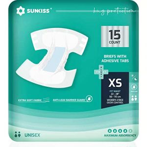 SUNKISS TrustPlus Couches Adultes pour Homme et Femme, Couches Absorbantes pour la Nuit, Culottes Jetables pour Incontinence Urinaire, Contrôle des Odeurs, Unisexe, Taille XS, 60 Unités (SUNKISS Direct, neuf)