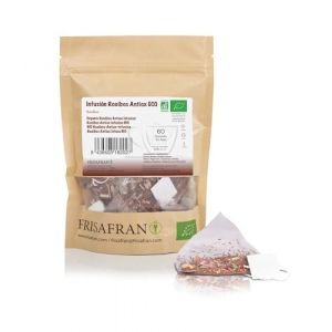 FRISAFRAN | Infusion Rooibos Bio en Pyramides 60 Unit&eacute;s | 120g | Infusion | Nutritif | Hydratant | Antioxydant rafra&icirc;chissant | roo&iuml;bos | roibos vous | perfusion sachets | vitamin&eacute; | th&eacute; sans caf&eacute;ine (FRISAFRAN, neuf)