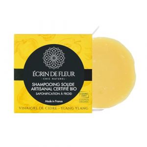 Écrin de Fleur - Shampooing Solide Bio Certifié au Vinaigre de Cidre, Infusé aux Huiles Essentielles d'ylang-ylang, sans Sulfate ni Paraben, 1x55g (ÉCRIN DE FLEUR, neuf)