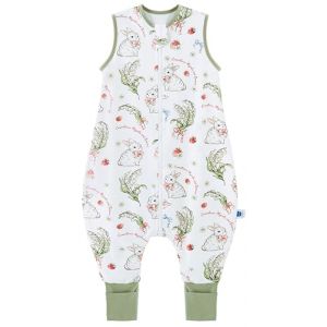 Chilsuessy Gigoteuse pour bébé avec jambes - 1,5 tog - 100 % coton - Gigoteuse pour toute l'année - Gigoteuse avec pieds - Gigoteuse pour bébé - Gigoteuse pour enfant - Fraise et lapin - 100 (Chilsuessy, neuf)