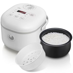 Bear Cuiseur de riz 4 tasses (non cuit) avec Cuiseur Vapeur, Multifonctionnel 350W Electric Mini Rice Cooker,6 Fonctions de Cuisson du riz pour 2-4 personnes,Blanc (Bear Official Store, neuf)