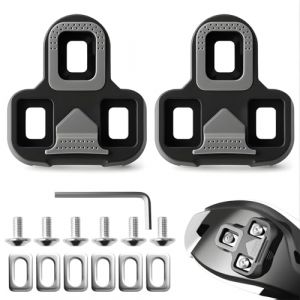 Compatible avec Pédales Look Keo, 3-Holes Grip Blade 2 Max Carbon Cleats, Set d'Accessoires pour Vélo, Maintien Securisé et Design Flexible pour Vélo de Route et MTB, Inclus 6 Plaques de Pédales Compa (ZhangYinWen, neuf)