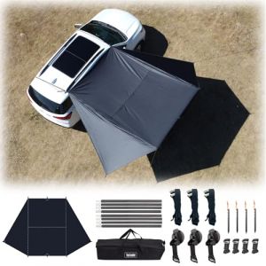 Auvent de voiture pour camping, SUV, abri solaire imperm&eacute;able universel, anti-UV, pour van, camping-car, caravane, camion (noir) (Top Lander-EU, neuf)