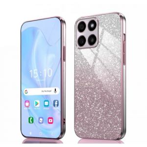 GOKEN Coque pour Honor 70 Lite/Honor X6 / Honor X8 5G - Housse Antichoc en Silicone Souple, &Eacute;tui avec Bords &Eacute;lectroplatin&eacute;s et Carte &agrave; Paillettes Int&eacute;gr&eacute;e, Cover Case, Rose D&eacute;grad&eacute; (ALIDOU, neuf)
