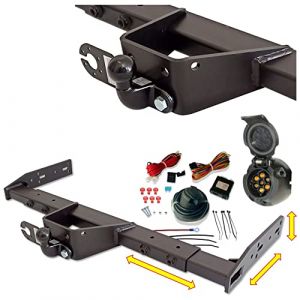 Attelage de remorque universel variable - pour camping-car, camping-car, caravane, remorqueur, structure de valise, LBW (avec kit électrique 7 broches multiplexé) (TOWBARS-Online, neuf)