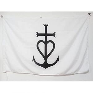 AZ FLAG - Drapeau Croix de Camargue - 150x90 cm - Drapeau Camarguais 100% Polyester Avec Fourreau et cordelette - Pavillon 110 g (AZ-FLAG, neuf)