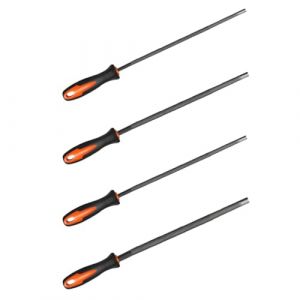 GXGM Limes 4 pi&egrave;ces, Support de scie &agrave; cha&icirc;ne, Mini Lime, Lime &agrave; Cheval pour tron&ccedil;onneuse, Lime avec poign&eacute;e, Disponible en 3,2 mm, 4,0 mm, 4,8 mm, 5,2 mm, adapt&eacute;e &agrave; la tron&ccedil;onneuse DIY (GXGM, neuf)