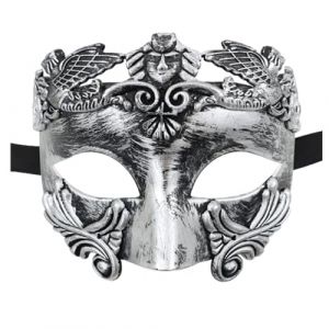 YUYWWAN Masque Venise Homme, Masques Bal Masqu&eacute; Adulte, Vintage Masque Deguisement, Masques de Bal Venitien pour F&ecirc;te, Halloween, Carnaval, Jeu de R&ocirc;le, Costum&eacute;e Accessoires (Argent) (yuwangwang, neuf)