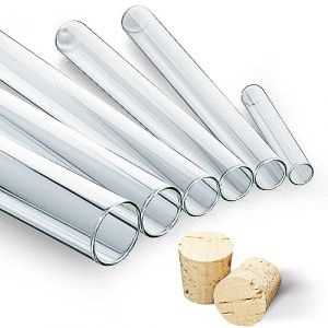 Tuuters 25 pcs Tube en Verre avec Bouchon en liège Naturel (250 x Ø30 mm), Tubes à essai, éprouvettes de Laboratoire (Tuuters, neuf)