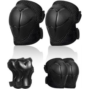 HhBdy Protection Roller Enfant Rose 6 Pièces,Genouillère Enfant Fille Conçu Genouillère Sport Adolescents (Noir) (Vastness Universe, neuf)