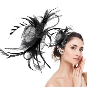 Bibi pour femme - Chapeau bibi - Accessoire de cheveux en maille - Accessoire de cheveux pour mariages, &eacute;v&eacute;nements sociaux, festivals de th&eacute; de l'apr&egrave;s-midi, utilisation quotidienne, usage domestique (suaselky, neuf)