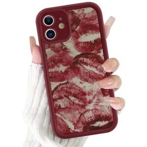 Xylota Coque pour iPhone 12 Mini 5,4", Aesthetic L&egrave;vre Motif &Eacute;tui Filles Femmes Case, Mince Silicone Souple TPU Bumper Housse Antichoc Protection Case Cover pour iPhone 12 Mini, Rouge (AMCREST HOLDINGS, neuf)