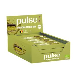 Pulse Protein &ndash; Barres Prot&eacute;in&eacute;es Vegan Bio &ndash; Pack de 12 x 55g &ndash; Prot&eacute;in&eacute;, Sans Lactose, Sans Gluten, Source de Fibres &ndash; Snack Sain & &Eacute;quilibr&eacute; (pistache) (Pulse Protein for all, neuf)